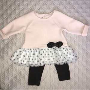 Pippa & Julie peplum legging set 12M